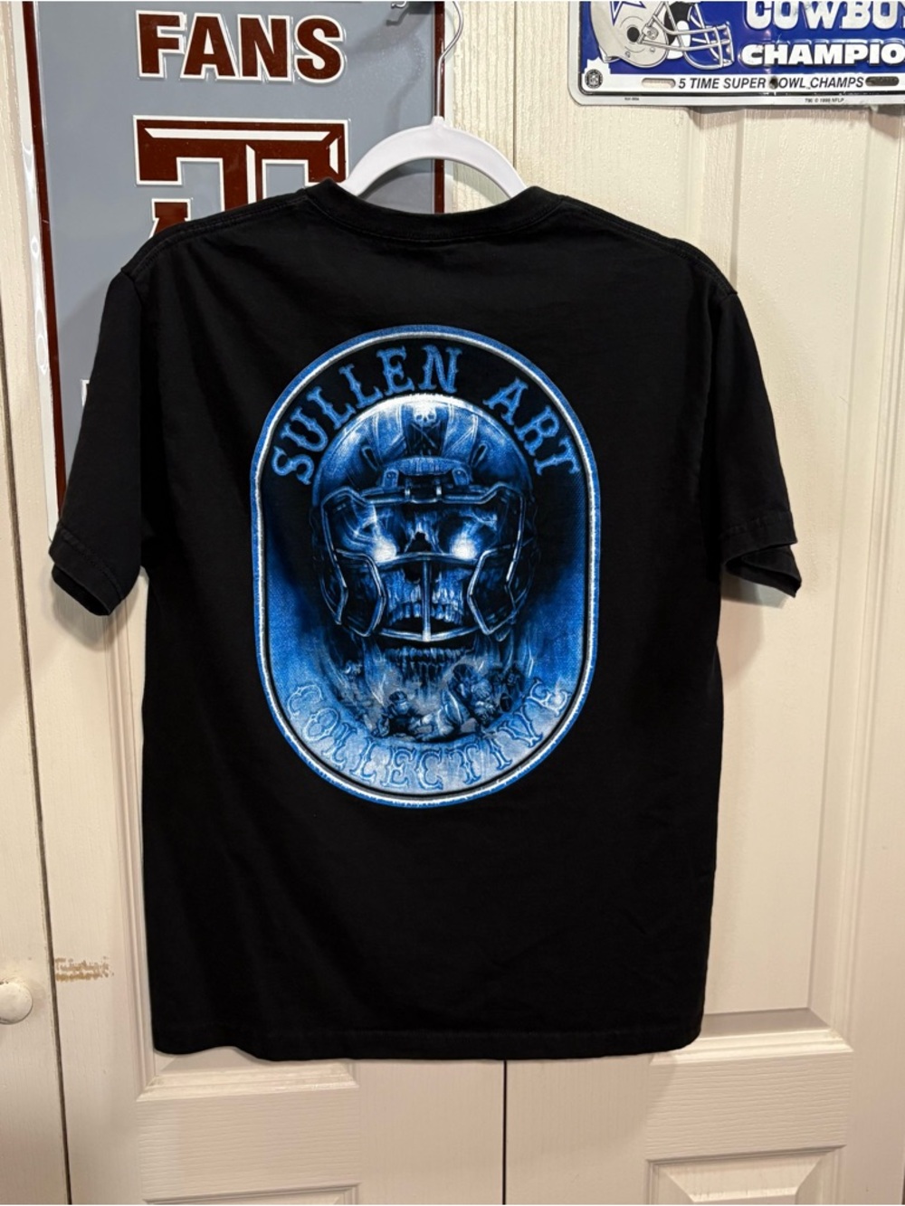 Sullen Art Black Graphic Tee with Blue Skull Design